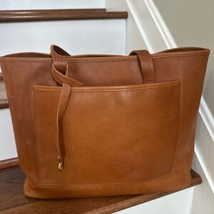 Whipping Post WP Standard Oversized Tan Leather Tote- VGUC